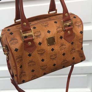 MCM Tan and Brown Satchel